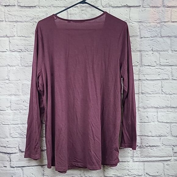 Harmony and Balance 2X Plum Lattice Long Sleeve Top Activewear Tee Workout Shirt - Picture 5 of 5